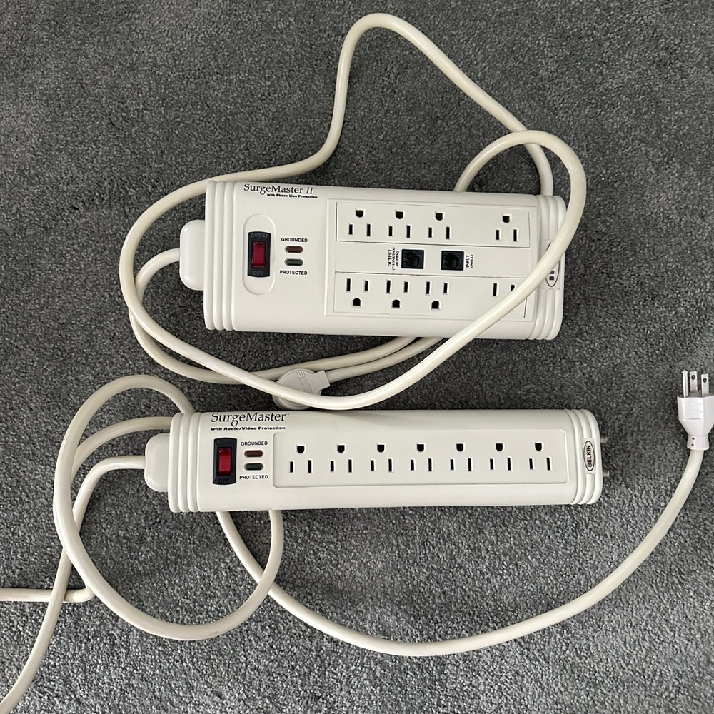 Two Belkin SurgeMaster home series surge protectors
